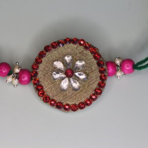Wooden Beads and Kundan Rakhi